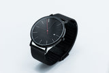 Black mesh strap minimalist watch- Yellow and Red canvas straps