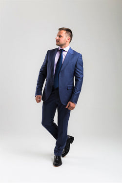 Parliament Blue Single breasted Wool Suit