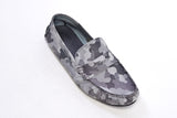 Grey camouflage leather driving moccasins