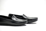 Black Leather Moccasin Shoes