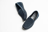 Navy Blue Suede Moccasin Shoes