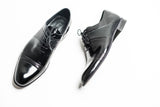 Black patent leather oxford shoes