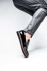 Black Patent Leather Loafer Shoes
