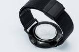Black mesh strap minimalist watch- White and Navy canvas straps