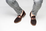 Dark Brown Suede Loafer Shoes