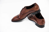 Brown cap toe oxford shoes