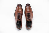 Tan leather wholecut oxford shoes