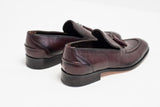 Burgundy leather tassel loafers