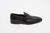 Black leather formal loafers