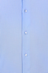 Slim-fit blue micro check extreme cutaway collar shirt
