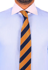 Slim-fit plain blue winchester cutaway collar shirt