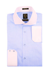 Slim-fit plain blue winchester cutaway collar shirt