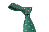 Deep green square patterned tie