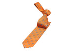 Orange square patterned tie