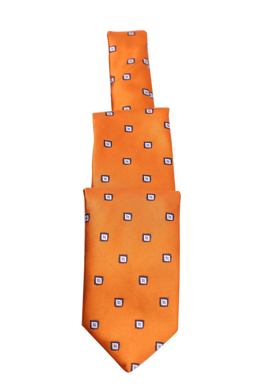 Orange square patterned tie