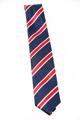 Navy blue and red stripped tie