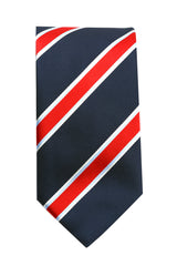Navy blue and red stripped tie