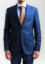 Blue Pinstripe Single breasted Wool Suit